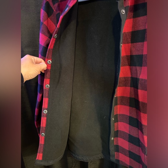 Orvis Plaid Flannel Shacket Pinnacle shirt jacket black red checkered medium - Picture 5 of 6